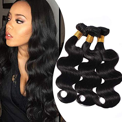 Elailite Extensiones Cabello Natural Cortina Rizada Brasileña Pelo Humano sin Clip para Mujer 1 Pieza 100g 45cm #1B Negro Natural