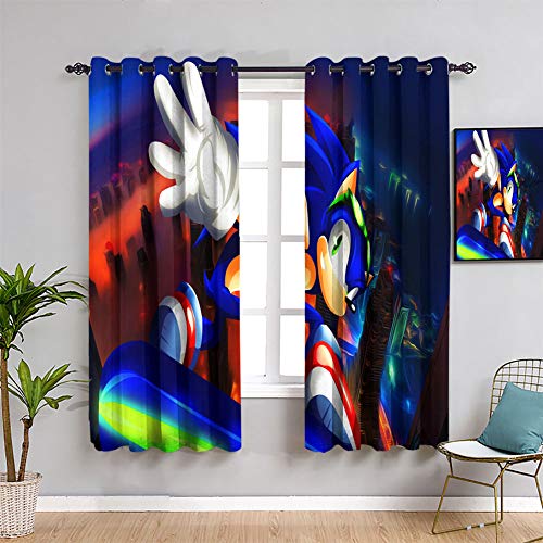 Elliot Dorothy Cortinas aisladas térmicas sonic riders un gravitify Backout Cortinas Cortinas térmicas aislantes Cortinas opacas de 42 x 54 cm