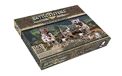 Fantasy Battle Systems Wargames Terrain - Village Ruins - Multi Level Tabletop War Game Board - Wargaming 40K Universe - BSTFWE013