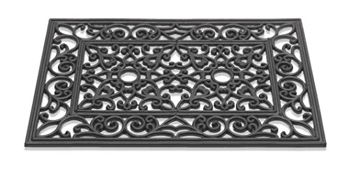 Felpudo Robusto para Exterior – felpudos Entrada casa – Felpudo Antideslizante con Cepillo de Goma – Alfombrilla para Puerta Delantera – Felpudo Negro - 40x60cm