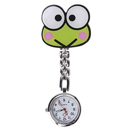 FGMGFTG Reloj de Broche Duradero Enfermera del Cuarzo del Reloj de Moda de señora Reloj de Bolsillo Cuelgue Clip Regalos Suministros portátiles Enfermero Doctor Paramédico Médico (Color : Silver)