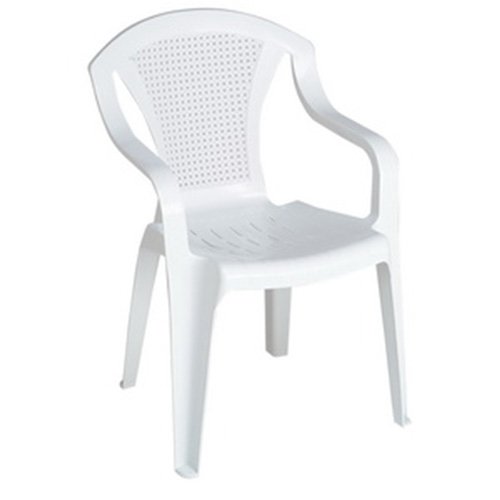 Garden Life 8106 Monobloc con Respaldo bajo, Blanco, 42x45x79.5 cm