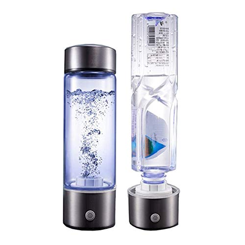 Generador rico en hidrógeno Botella de agua Tecnología SPE portátil Modo ionizador 5 minutos Descarga de alta concentración Ozono y cloro - 430 ml, para deportes, camping,430ml