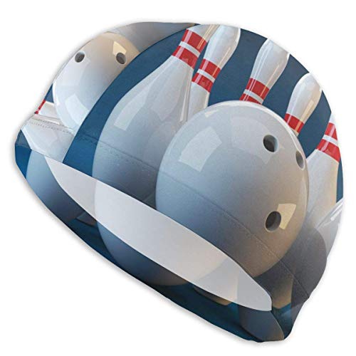 Gorro de baño Los Gorros de natación de Bolos Blancos y Rojos para Hombres y Mujeres también Son adecuados para niños y niñas.