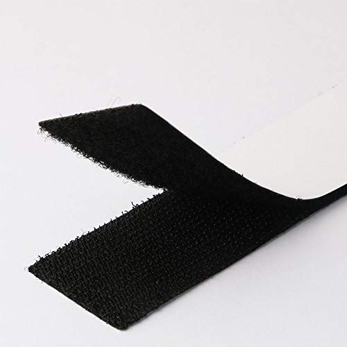 GTIWUNG 12 Pares Hook y Loop Bandas, Extra Fuerte Doble Cara Cinta de Autoadhesivos para Hogar Oficina Industria, Negro(Cuadrado, 3cm x 10cm)