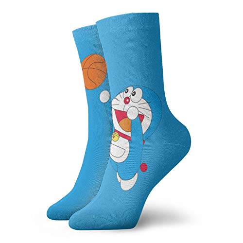 Hangdachang Regalos de Navidad baratos Doraemon Calcetines casuales unisex Calcetines divertidos de tripulación Calcetines locos antideslizantes Calcetines de barco 30cm / 11.8 pulgadas