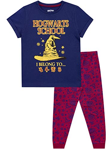 HARRY POTTER Pijamas de Manga Corta para niñas Hogwarts Azul 7-8 Años