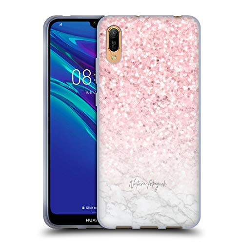 Head Case Designs Oficial Nature Magick Color Rosa Brillante. Purpurina de mármol de Oro Rosa Carcasa de Gel de Silicona Compatible con Huawei Y6 Pro (2019)