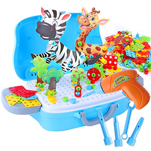 Herefun 329 Piezas Tablero de Mosaicos Infantiles, Mosaicos para niños, Juguetes Montessori Puzzles 3D, Juegos Educativos Regalos Juguetes para Niños de 3 4 5 Años