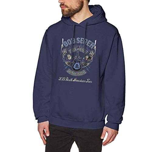 Hombre Sudaderas con Capucha, Sudaderas, Men's Hooded Sweatshirt Bob The Final Seger Tour 2018 2019 Fashion Hoodie Pullover Black Navy