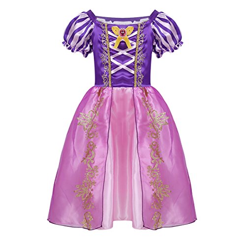 iiniim Vestido de Princesa para Niña Tutú Unicornio Disfraz Infantil de Pirata Traje de Fairy Tales Disfraces de Fiesta Halloween Cosplay Costume Morado 4-5 Años