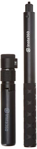Insta360 Bullet Time Bundle - Kit con Selfie Stick de Aluminio y Manija Ergonómica Adicional con Trípode Integrado, Compatible con la Videocámara One/One X/EVO, Extensible hasta 120 cm, Negro