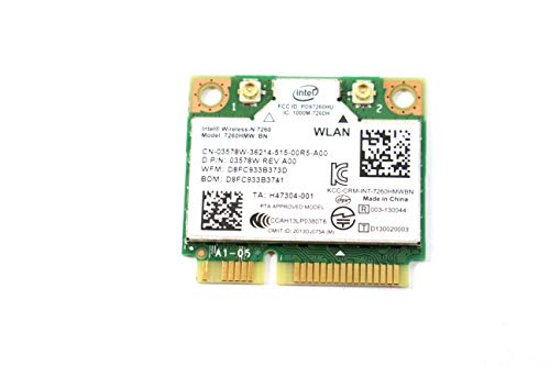 Intel Network 7260. HMWG. R - Adaptador de red inalámbrica, AC 7260 H/T, doble banda, 2x2 AC + Bluetooth incluye tornillos de montaje HMC, modelo: 7260. HMWG. R