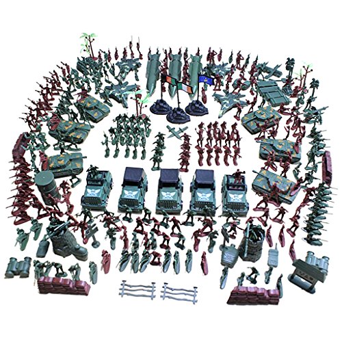 IPOTCH 1 Juego de Figuras de Soldados de Ejércitos Army Men Playset para Modelo de Ejércitos Escena de Arena - 307 Piezas