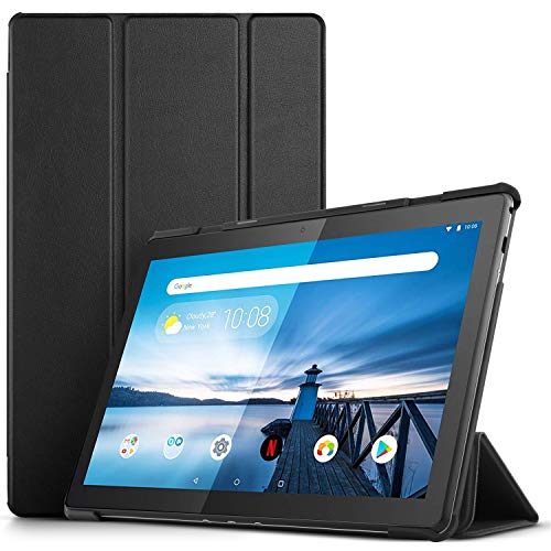 IVSO Funda Carcasa para Lenovo Tab M10 TB-X605, Slim PU Protectora Carcasa Cover para Lenovo Tab M10 HD(TB-X505L,TB-X505F)/ M10 (TB-X605L,TB-X605F) 10.1 Pulgadas, Negro