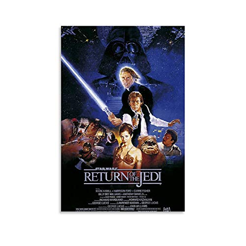 KEBEC Póster decorativo de Star Wars con el texto "Retorno de los Jedi" de la guerra de las galaxias de las galaxias de la pared de la sala de estar y el dormitorio, 40 x 60 cm