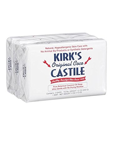 Kirk naturales de Castilla Jabón Original – 4 oz cada, 3 ct