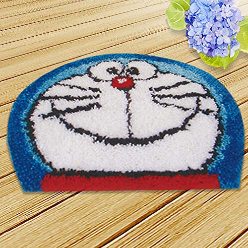 Kits De Gancho De Cierre Punto De Cruz Cojín Alfombra De Felpa Kit De Alfombra Bordado Diy Fabricación De Alfombras Decoración Para El Hogar Regalo De Navidad Doraemon