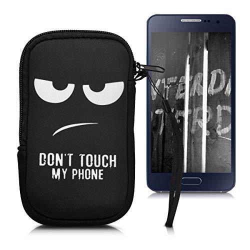 kwmobile Funda Universal para móvil de M - 5,5" - Estuche de Neopreno con Cierre - Carcasa Don't Touch my Phone