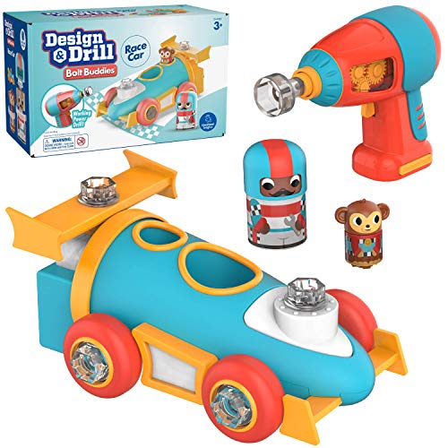 Learning Resources- Coche de Carreras de Design & Drill con Figuras atornillables Bolt Buddies (EI-4186)