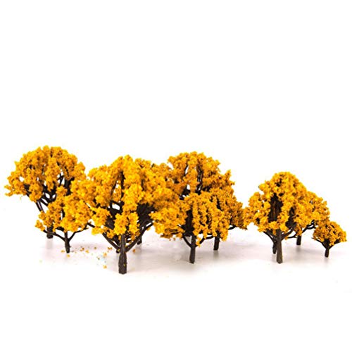 LIOOBO 20PCS Modelo árboles en Miniatura Paisaje Paisaje Tabla Verde Modelo árbol 3cm-8cm (Naranja)