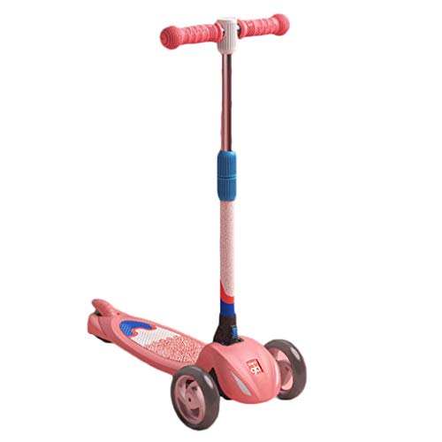 LKITYGF GUANHU con amortiguación niños Scooter 3-12 años Antigua Altura Ajustable patear Scooter 3 Ruedas Scooters con Colores para niños y niñas (Color : Pink)