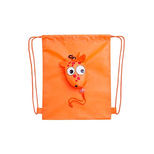 Lote de 20 Mochilas Granja Jirafa Naranja - Mochilas, Petates Infantiles Plegables para Niños. Recuerdos, Regalos y Detalles Comuniones, Bodas, Fiestas Cumpleaños