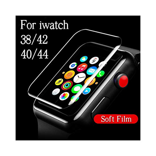 LZHANDA Protectores de Pantalla Protective Film For I Watch 1 2 3 4 38Mm 42Mm 40Mm 44Mm 38 40 42 44 Screen Protector On The Original Soft Full Cover (Not Glass) For iwatch 4(44mm) 2Pcs