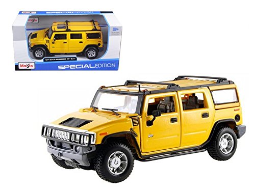 Maisto MI31231 Hummer H2 SUV 2003 Yellow 1:27 MODELLINO Die Cast Model Compatible con