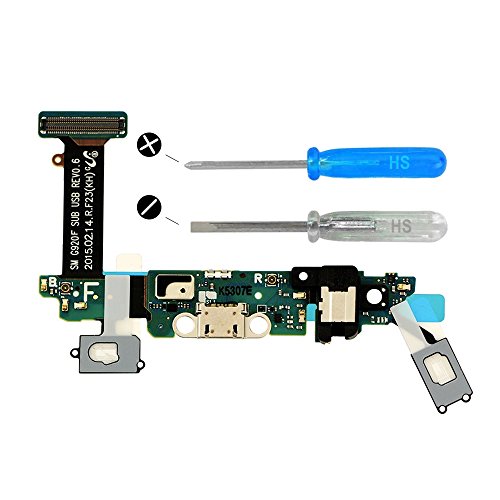 MMOBIEL Conector Dock Cargador Compatible con Samsung Galaxy S6 G920F de Repuesto. Puerto Micro USB Cable Flex con Adhesivo. Incluye Dos Destornilladores y Adhesivos