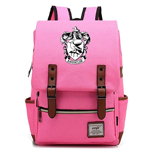 MMZ Mochila Unisex, Mochila temática Ravenclaw, Mochila Escolar de Gran Capacidad para Escuela Primaria y Secundaria 43X29X13.5CM Rosa