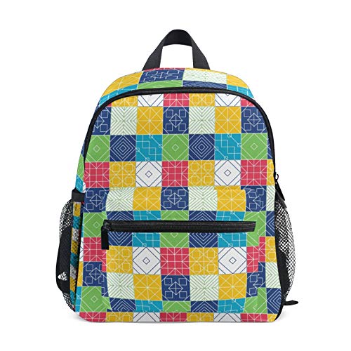 Mochila para niños y niñas Mini Mochila de Viaje con Clip en el Pecho Figura geométrica