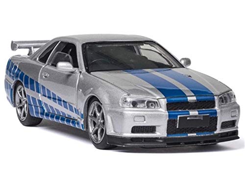 Modelo Coche 1:32 para horizonte para ARES para GTR R34 DIcasts T-OY Vehículos METAL MODELO MODELO MODELO SIMULACIÓN SIMULACIÓN DE LA COLECCIÓN DE LOS NIÑOS T-OYS PARA NIÑOS Regalo (Color: Negro) peng