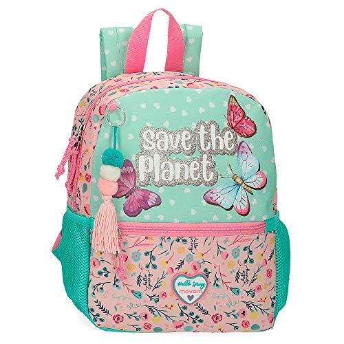 Movom Save The Planet Mochila pequeña Multicolor 27x32x10 cms Poliéster Reciclado 8.64L