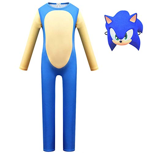 N-B 2020 Disfraces de Halloween para niños Deluxe Sonic The Hedgehog Anime Cosplay Traje para niños Mono Escenario Fiesta Carnaval Conjunto de Ropa