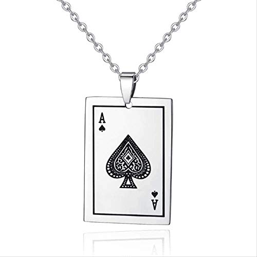 N-G Punk Creative Fashion Playing Card Poker Collares de Cartas rectangulares para Hombres