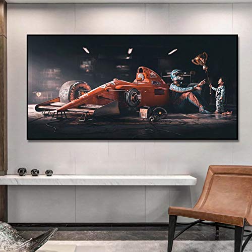 N/A Impresión decorativa de lienzo F1 Racing Boy's Dream Car Póster impreso en lienzo pintura nórdica póster de pared para decoración del hogar – 50 x 70 cm