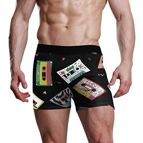 NaiiaN Bulge Pouch Audio Retro Cassette Tape Calzoncillos para Hombre Estirar el Maletero del Boxeador