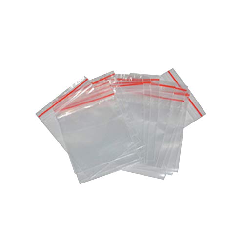 Naisicatar 100 PCS Pequeño Claro cremallera bolsas reajustables Ziplock bolsas de plástico de almacenamiento de tarjetas de regalo de la joyería de caramelo Office Supplies CM 5X7