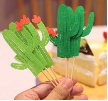 Ndier Cactus Cake Topper Set de 24 moldes para hawaii boda y cumpleaños temática fiesta DIY decoración