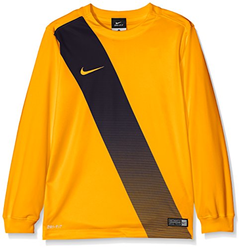 NIKE Long Sleeve Top YTH Sash Jersey Camiseta, Unisex, Dorado y Negro, Medium