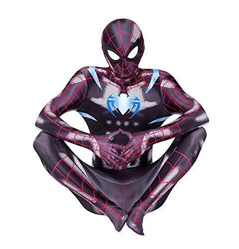 NVHAIM PS4 Deluxe Spider-Man Cosplay Disfraces, superhéroe Body Spandex Spandex Rendimiento de Halloween Jumpsuits Christmas Movie Fans Adult Children's Party Props,Kids L130