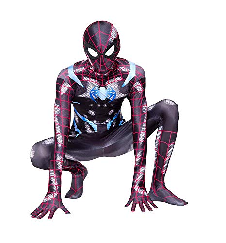 NVHAIM PS4 Spiderman Spider-Man SuperHeroh Traje, Niño Adulto Spiderman Jumpsuit Traje, Deluxe Digital, Grande,Kids XL 140