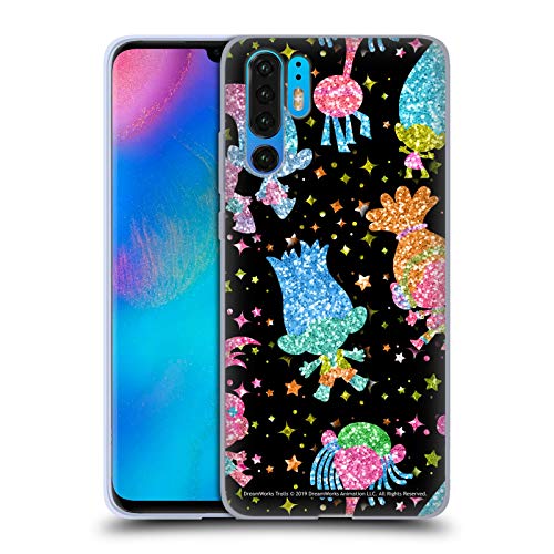 Official Trolls Silhouette Sparkles Tribalicious Patterns Soft Gel Case Compatible for Huawei P30 Pro