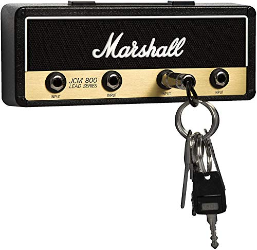 P Pluginz Marshall JCM800 Estándar Jack estante montado en la pared V2.0- amplificador de guitarra titular de la clave Incluye 4 Guitarra Plug llaveros y kit de montaje en pared