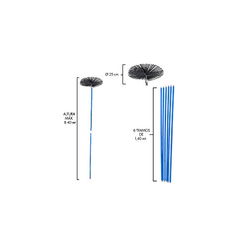 PAPILLON 22020650 Deshollinador Cepillo Kit Chimeneas 8,4 Metros x 250 mm. Diametro