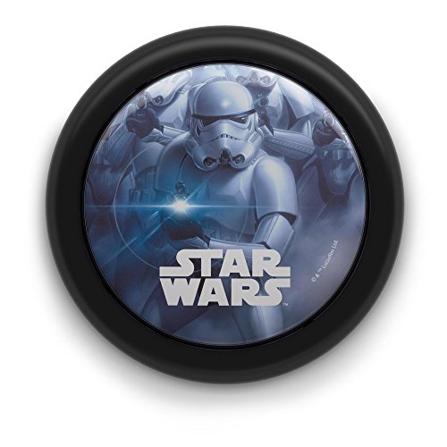 Philips Star Wars Soldado Imperial - Luz nocturna, encendido y apagado, luz blanca cálida, bombilla LED de 0.3 W, color negro