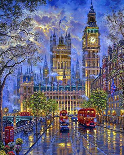 Pintar por números para niños Adultos Kit de Pintura al óleo DIY Principiante - Big Ben en Londres 1248