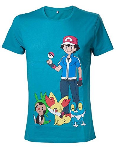 Pokemon Ash Ketchum Camiseta Turquesa S