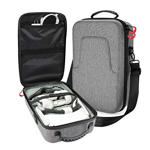 ProCase Estuche Duro de Viaje para Oculus Quest Visor Juego VR y Controladores, Caja Almacenamiento de Transporte Rígida Antigolpes, Funda Protectora para Gafa Realidad Visual Mando Accesorios –Gris